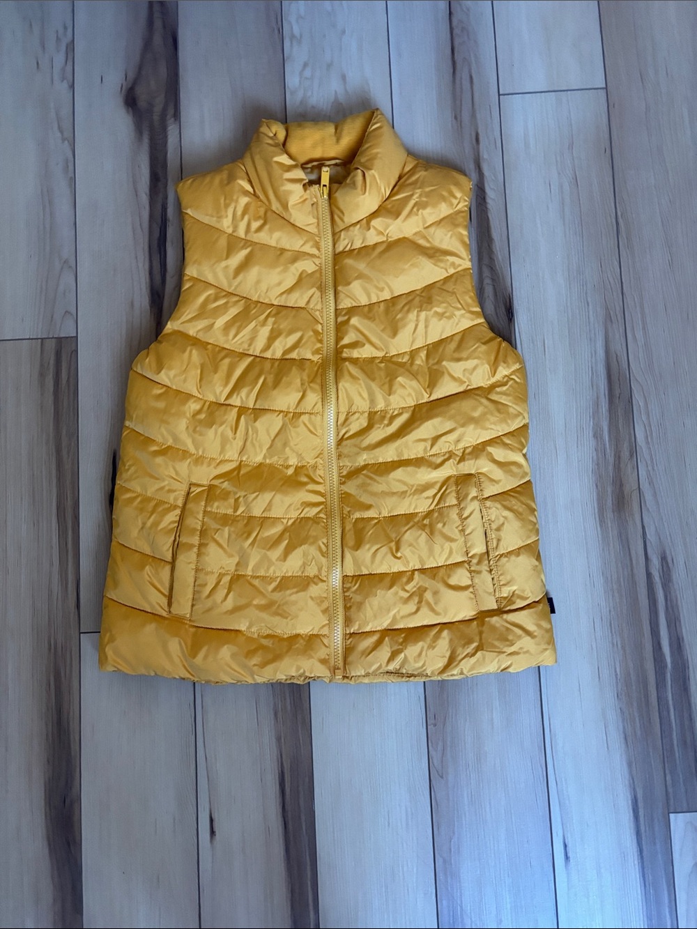 GAP Yellow Quilted Sleeveless Puffer Vest